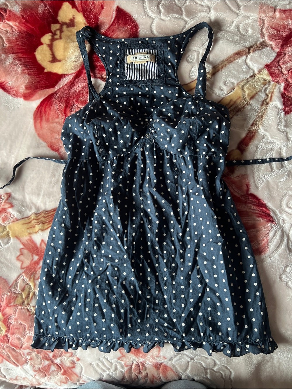 Vintage Navy Polka Dot Cami Tank top